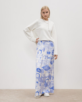 Jil Sander White printed maxi skirt J02MA0183J65189