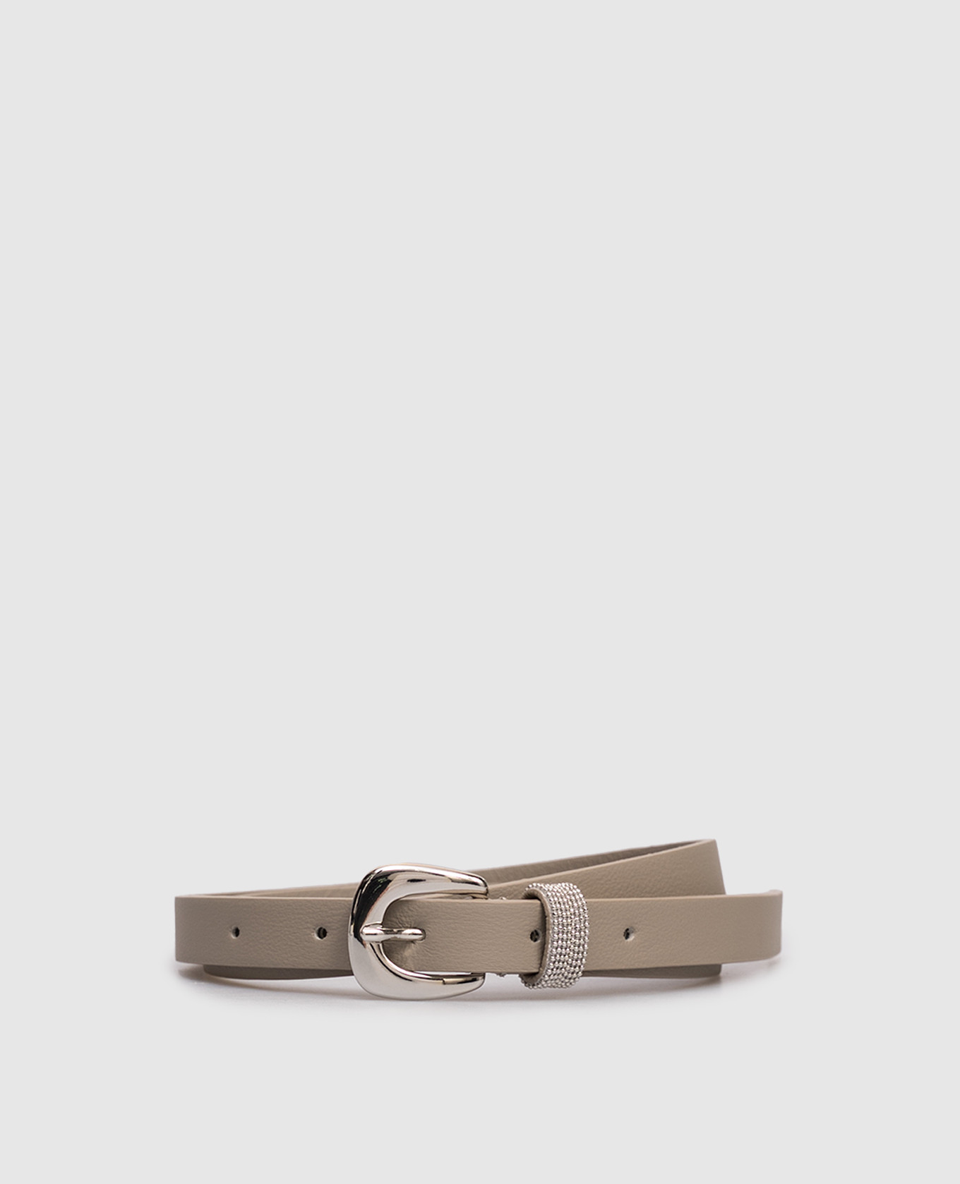 Peserico - Beige leather belt with monil chain S32596C0CC689