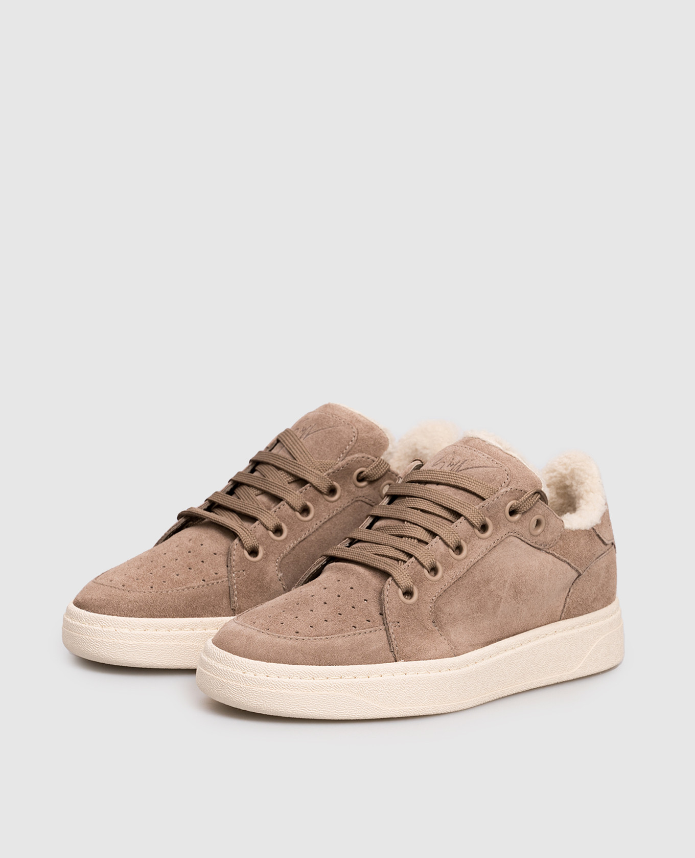 

Beige suede sneakers GZ94 with fur Giuseppe Zanotti
