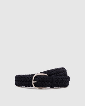 Orciani Blue suede braided belt U08318SUPBLU