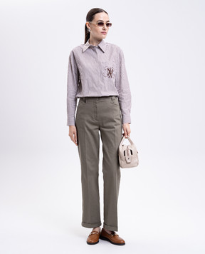 Max & Co ADORNI khaki trousers with lapels ADORNI
