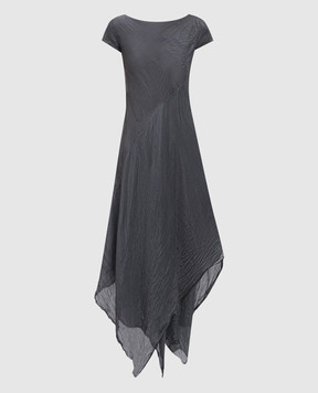Marc Le Bihan Gray silk dress with an asymmetrical cut 2107