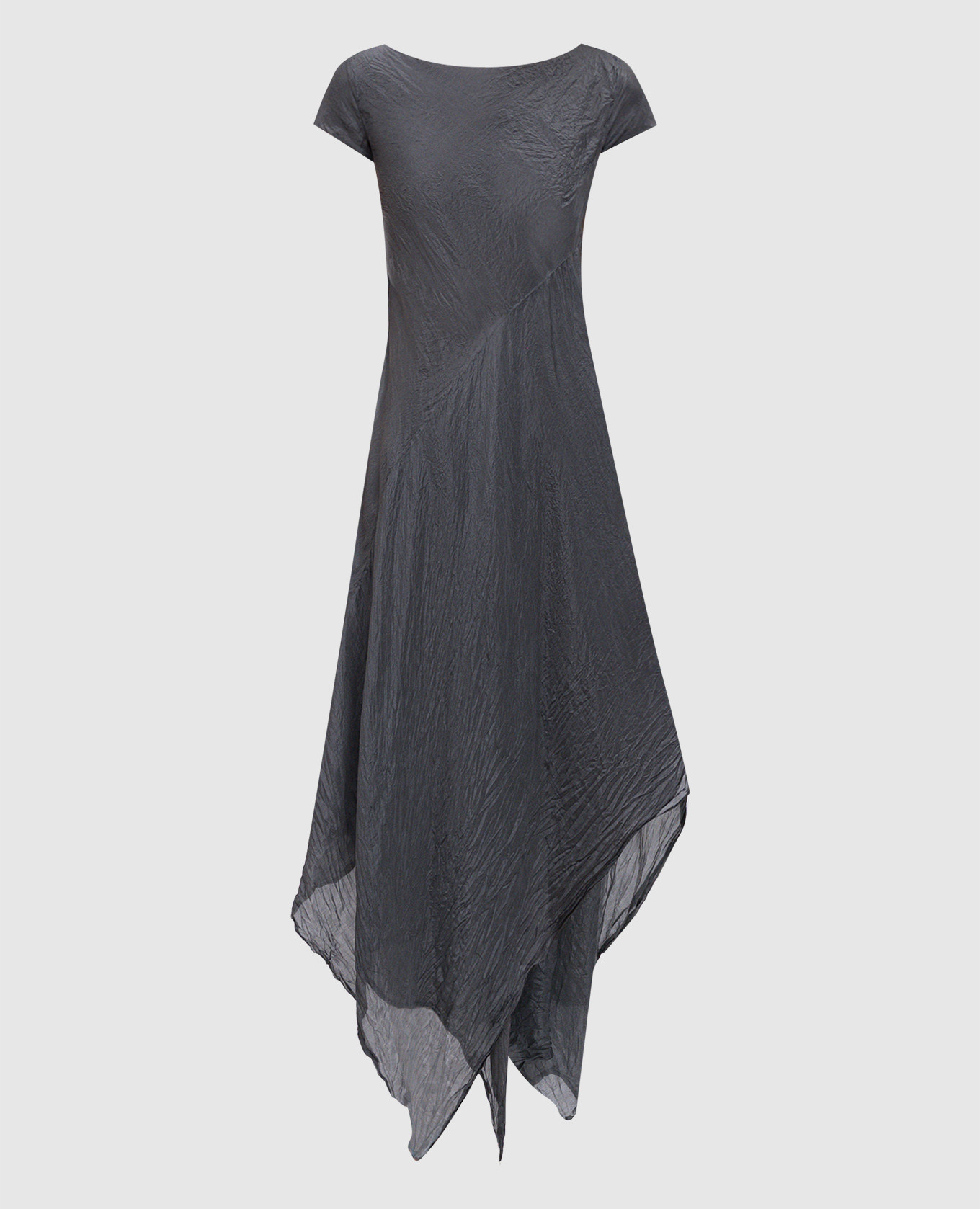 Gray silk dress with an asymmetrical cut Marc Le Bihan