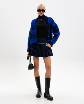 Off-White Blue pleated skirt with a flare and wool 2CU01FF25FAB001