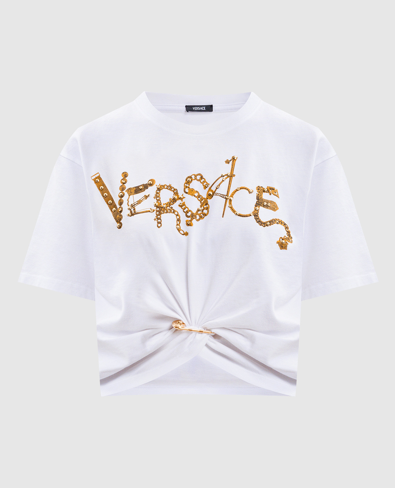 White T-shirt with logo print Versace