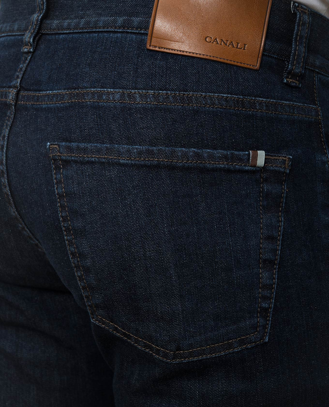 

Blue jeans with logo patch Canali
