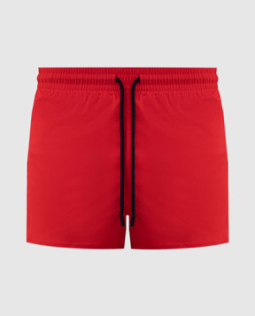 Vilebrequin Red swim shorts with logo patch MANH9E00