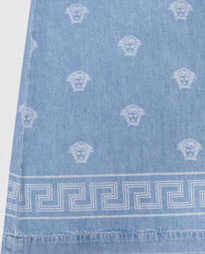 Versace Children's blue denim dress with print 10184011A13070Y