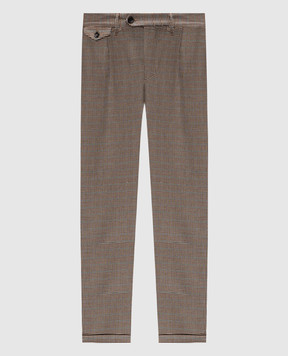 Officina 36 Beige patterned pants 0273908454