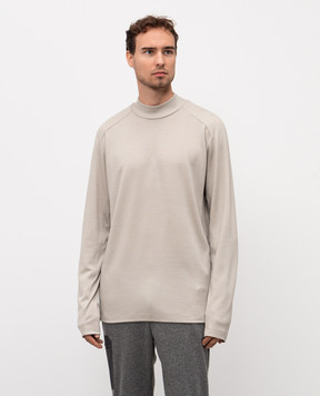 Sease Beige wool long sleeve shirt LT032TJ006