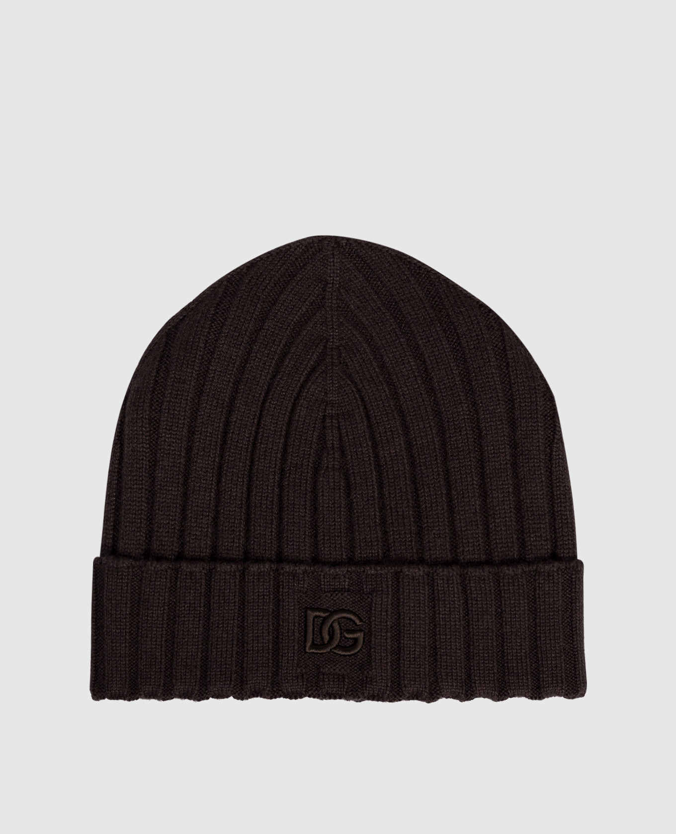 Brown ribbed cashmere hat Dolce&Gabbana