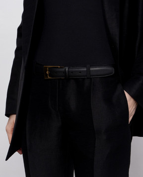 The Row Black Jewel Leather Belt W1401L52