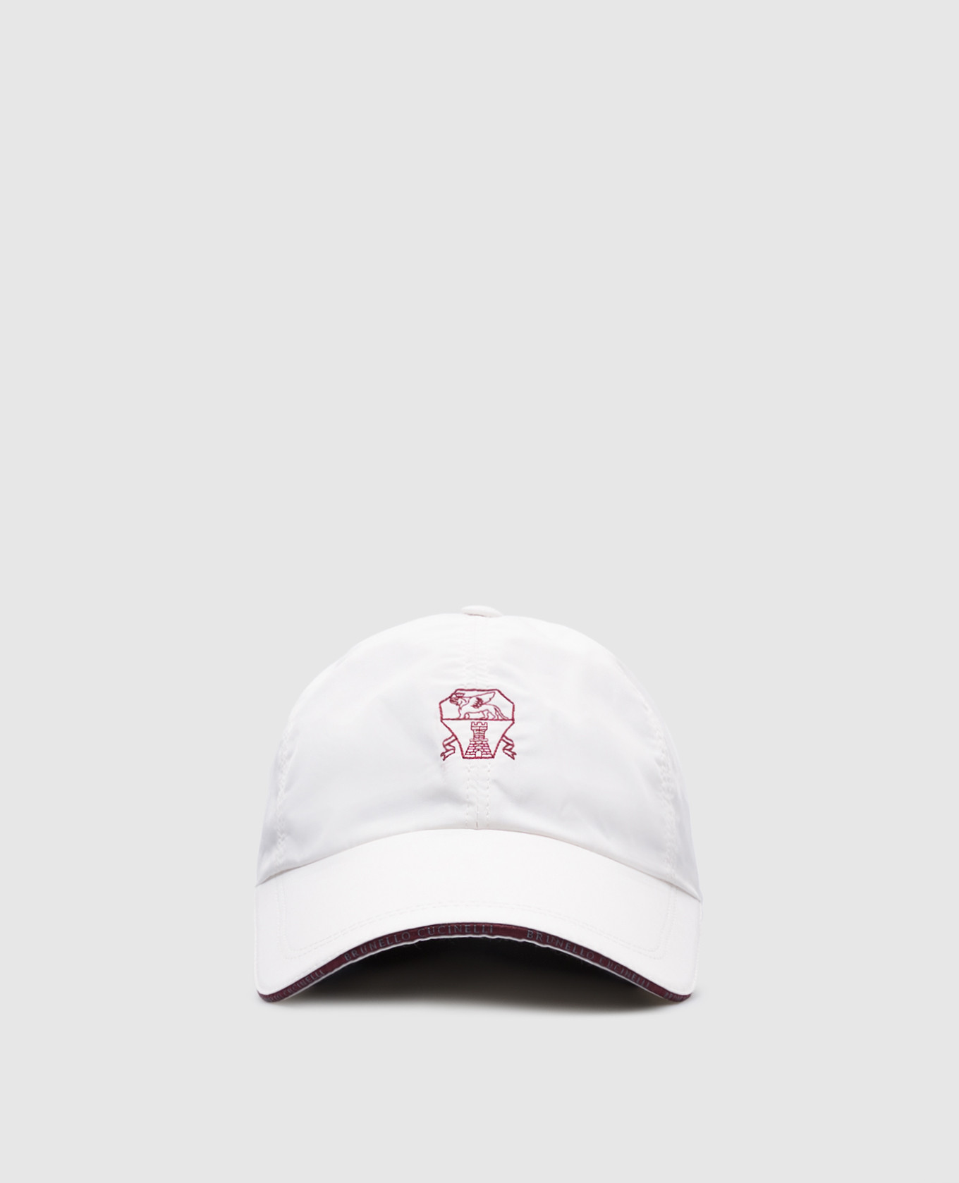 

White cap with embroidered logo emblem Brunello Cucinelli