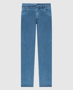 Scissor Scriptor Jeans blu COSTANTINO con stemma logo ricamato COSTANTINOT26123S58