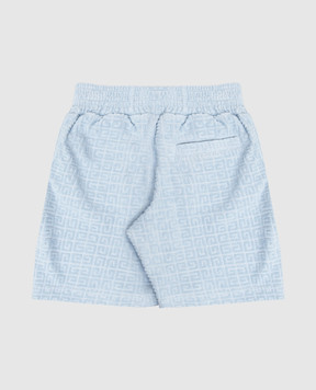 Givenchy Children's blue shorts with emblem pattern H3071145