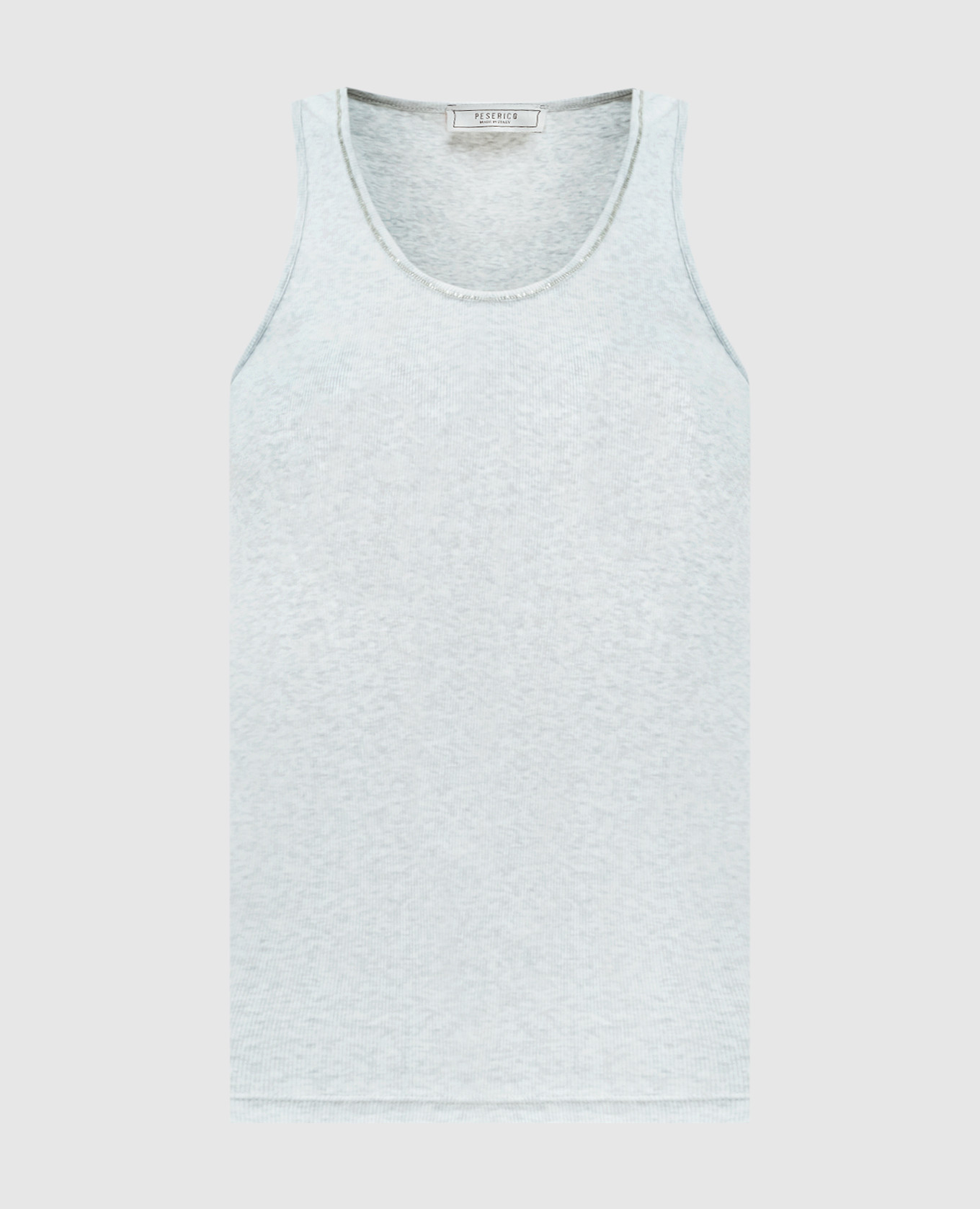 

Gray melange top with monil chain Peserico, Grey