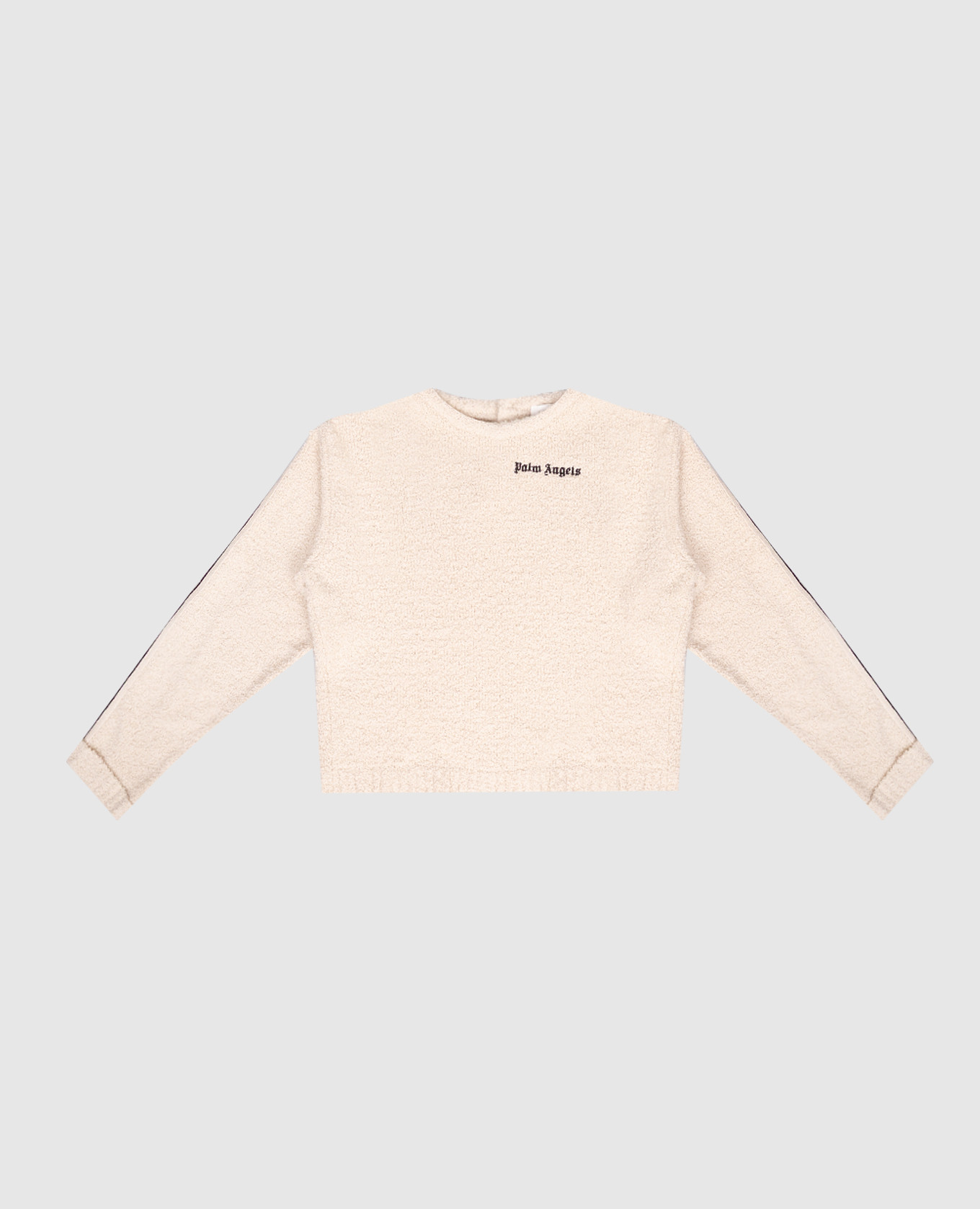 Children&#39;s beige sweater with logo embroidery Palm Angels