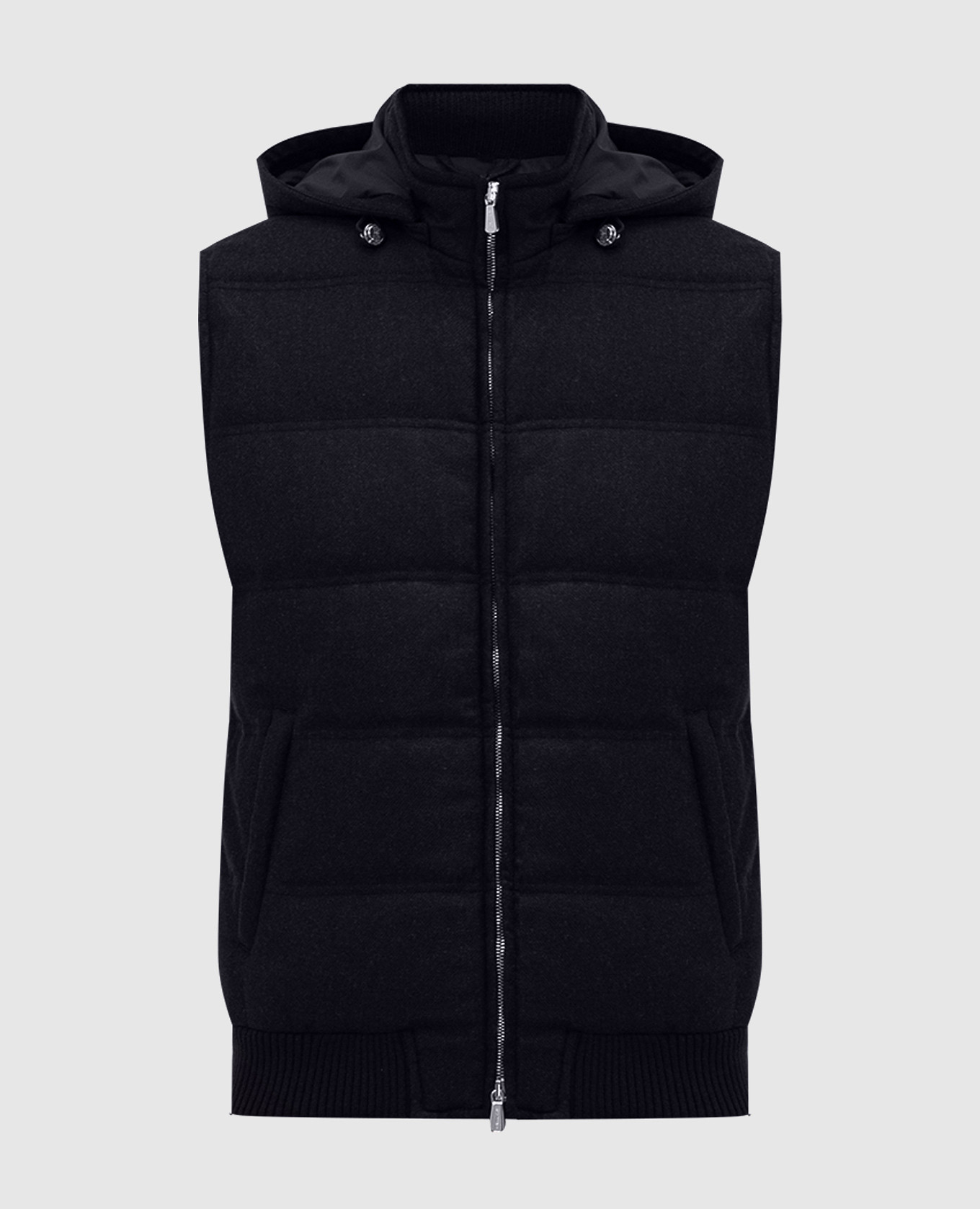 

Black down vest made of wool and cashmere Enrico Mandelli