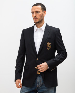 Dolce&Gabbana Black wool and silk Martini jacket G2LK0ZFU3H1
