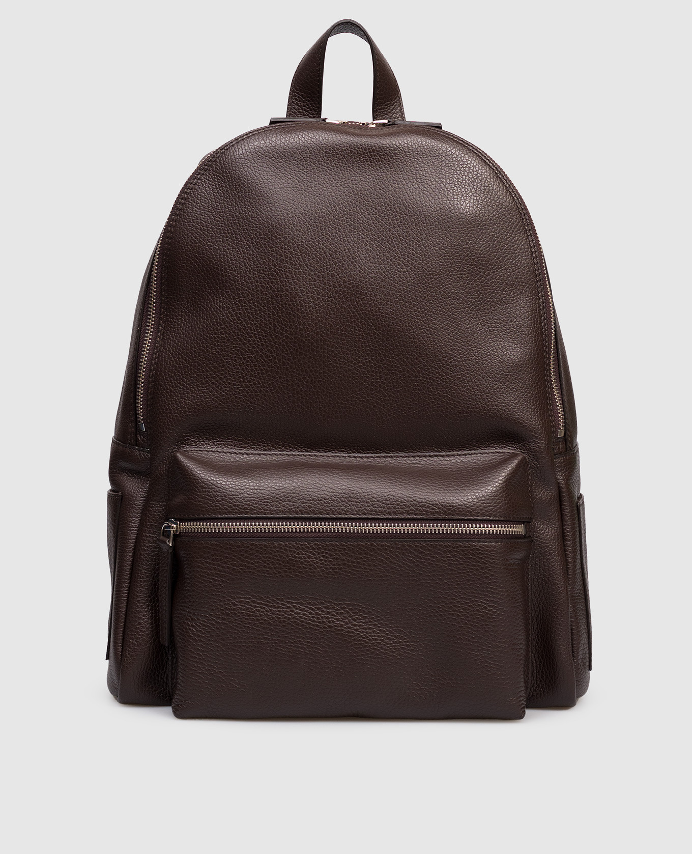 

Brown leather backpack with logo Orciani