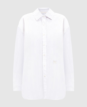 Palm Angels White shirt with monogram logo embroidery PWGE004F24FAB001