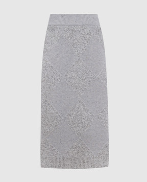 Ballantyne Gray skirt with wool with a geometric pattern B1G0565P003