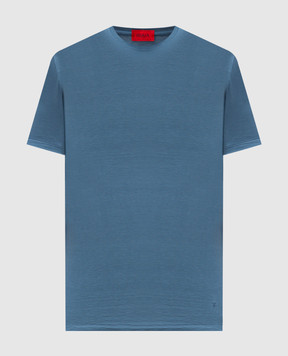 ISAIA Blue silk t-shirt MCI154JP001