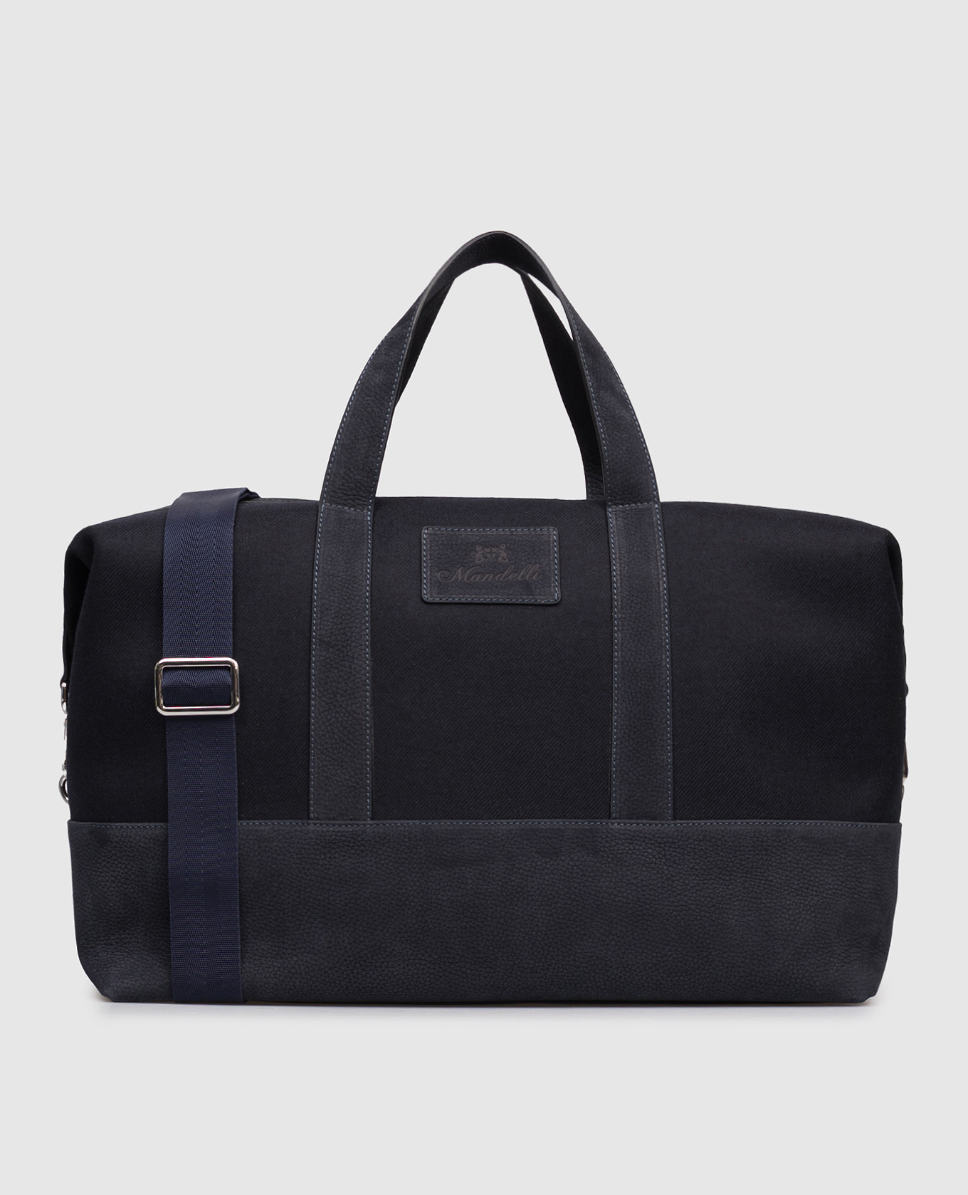 Blue combination travel bag with logo Enrico Mandelli