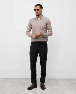 Bertolo Cashmere Gray wool and cashmere pants 000290001391