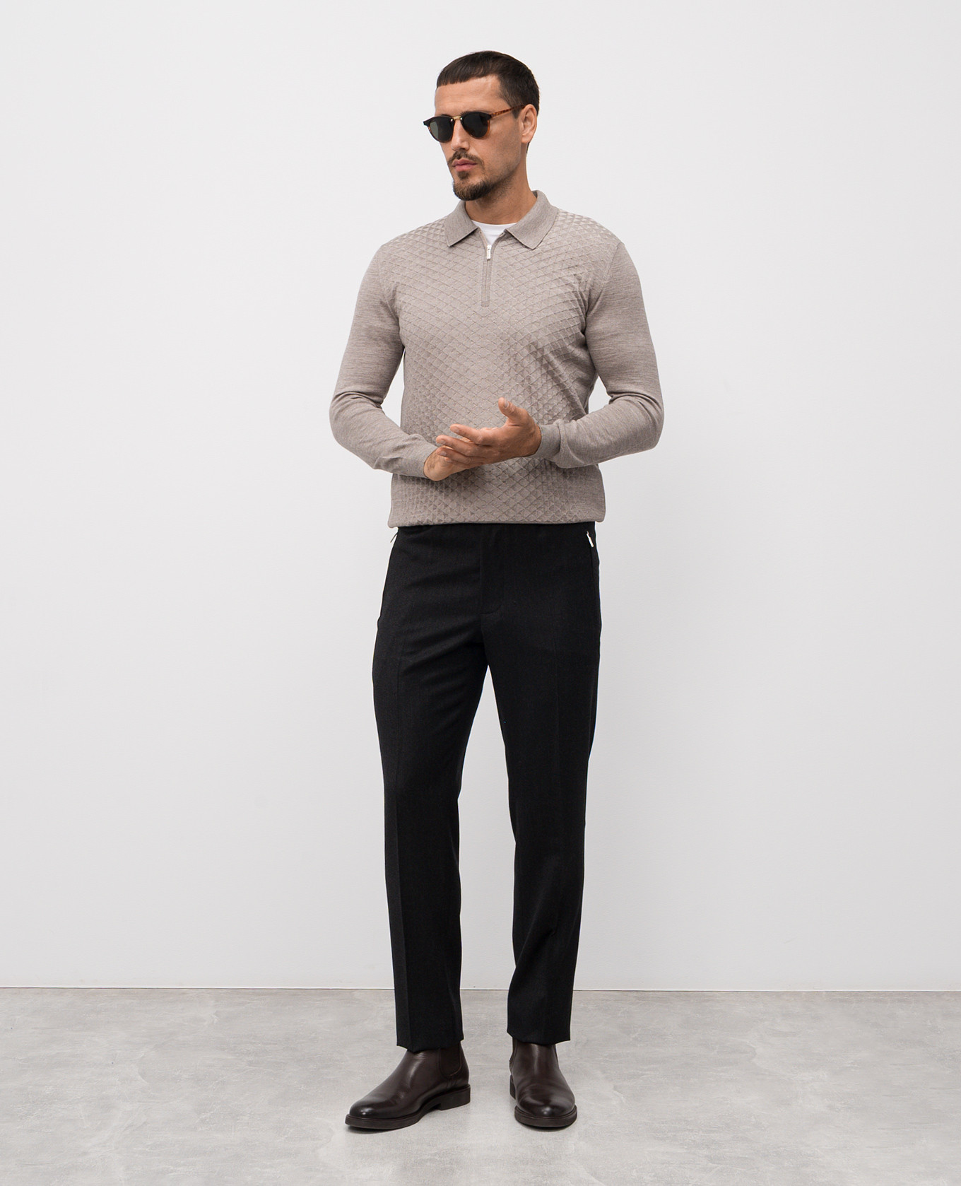 

Gray wool and cashmere pants Bertolo Cashmere, Grey