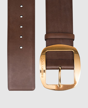 Dolce&Gabbana Brown leather belt with logo engraving BE4608AW844