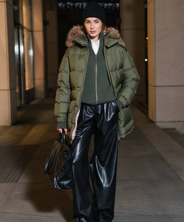 Moncler green parka hotsell