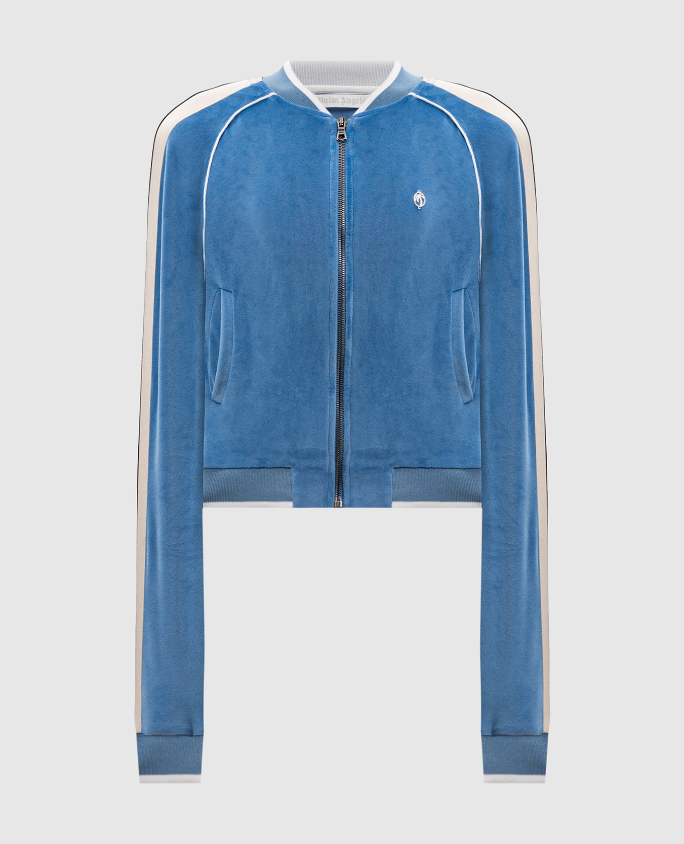 

Blue velour sports jacket with stripes Palm Angels, Light blue