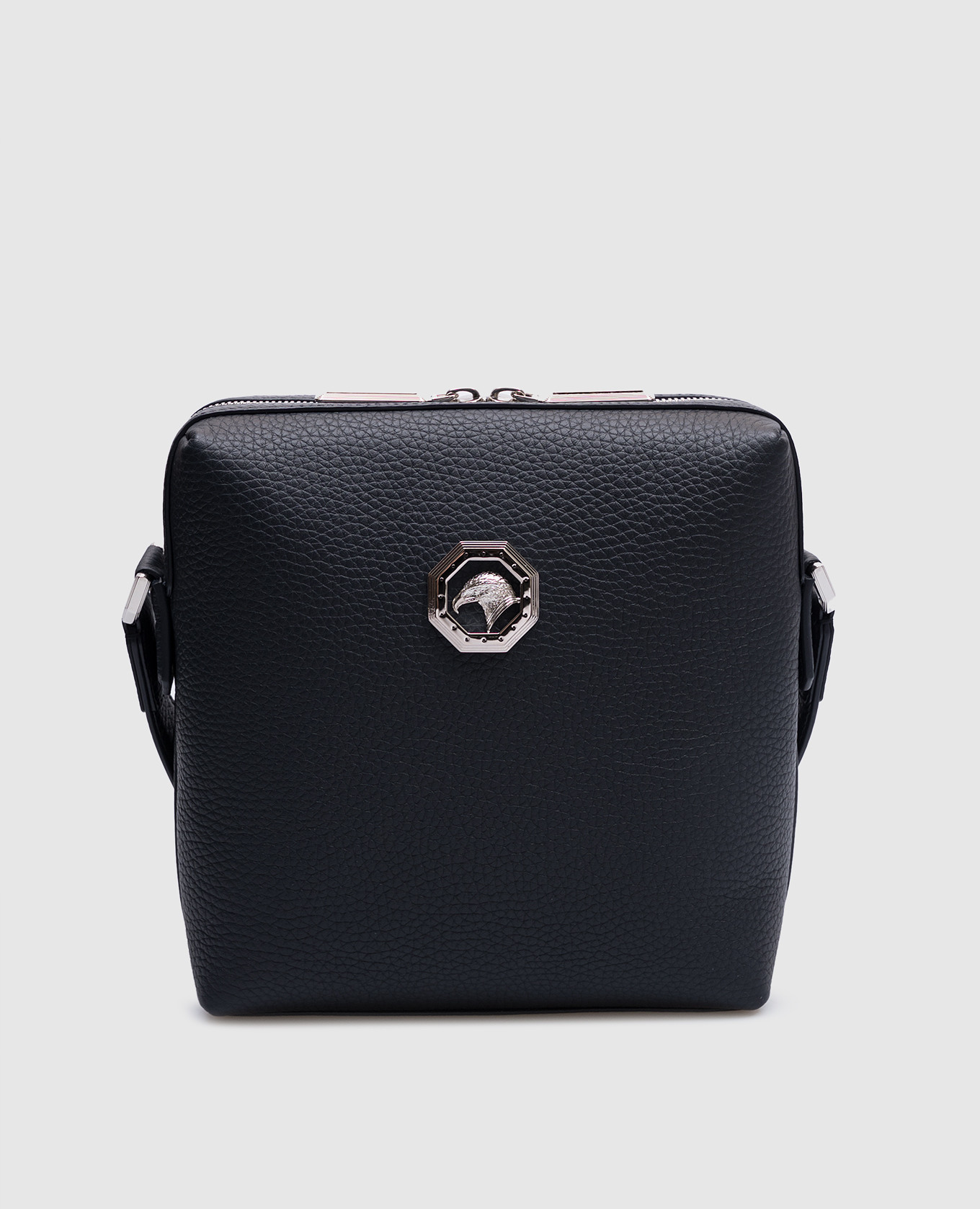 

Blue leather bag with logo Stefano Ricci