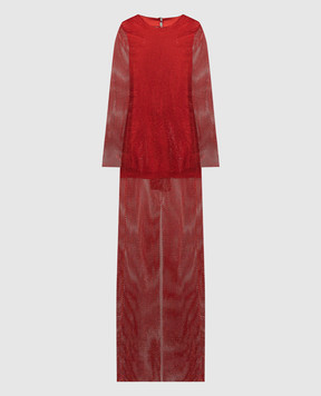 Santa Brands Red maxi dress with crystals and bow DRESSBOWRED