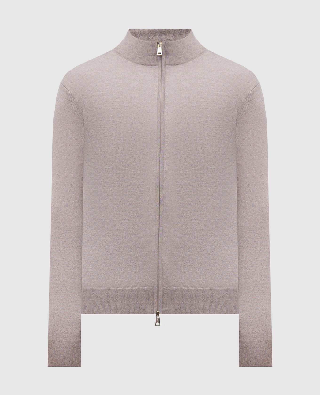Brown melange merino wool cardigan
