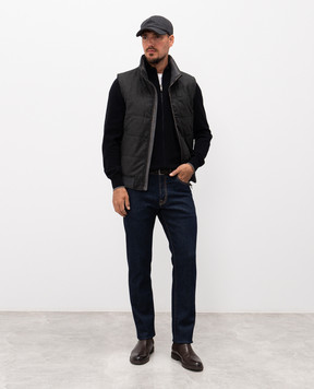 Peserico Blue wool and cashmere cardigan R59402F129A470