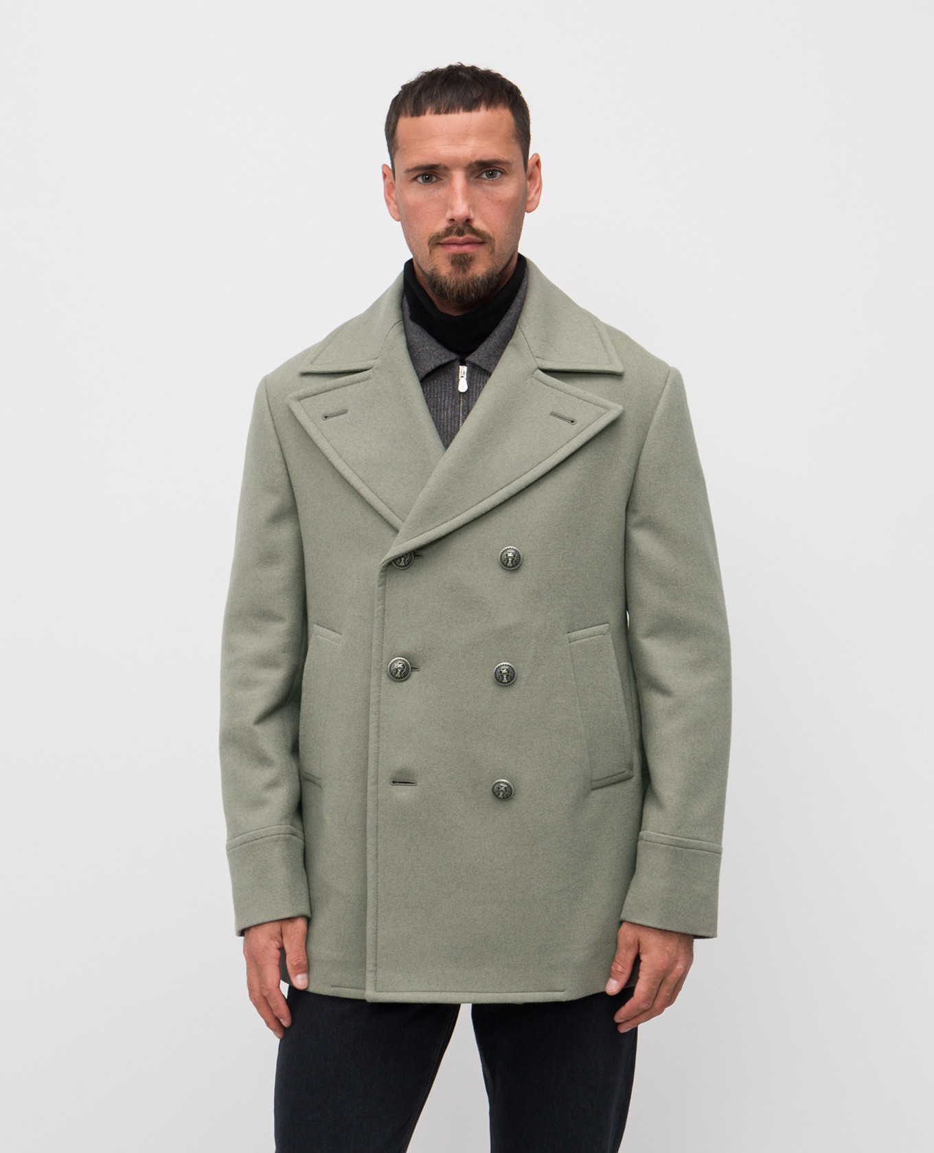 

Green double-breasted wool coat Brunello Cucinelli