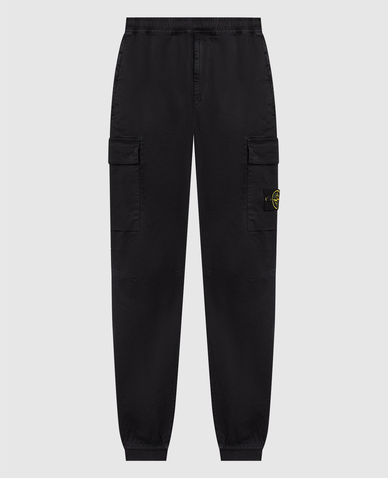 

Black cargo pants with removable logo patch Stone Island