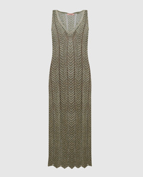 Twinset Beige midi dress with lurex 251TT319A