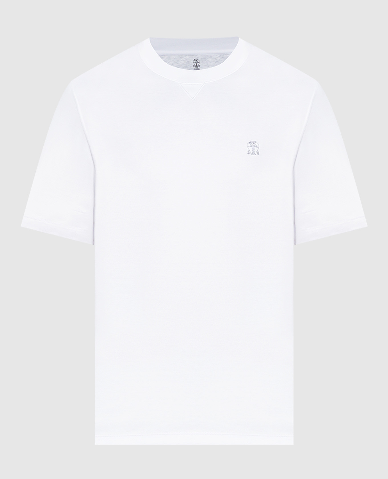 

White t-shirt with logo embroidery Brunello Cucinelli, Белый