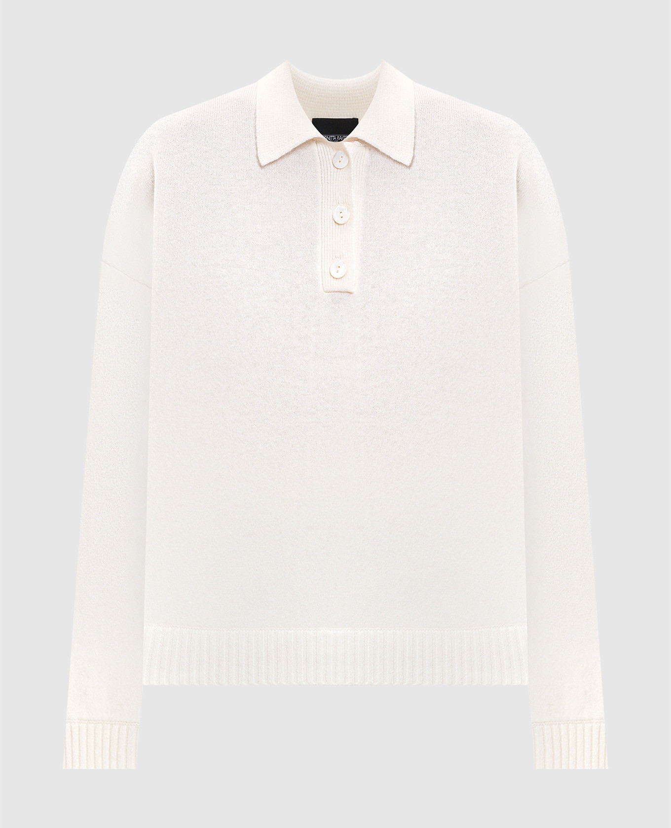 

Jose white cashmere polo collar jumper Simonetta Ravizza