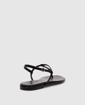 Aeyde Black leather sandals FSTTTR08FL48SS24800007