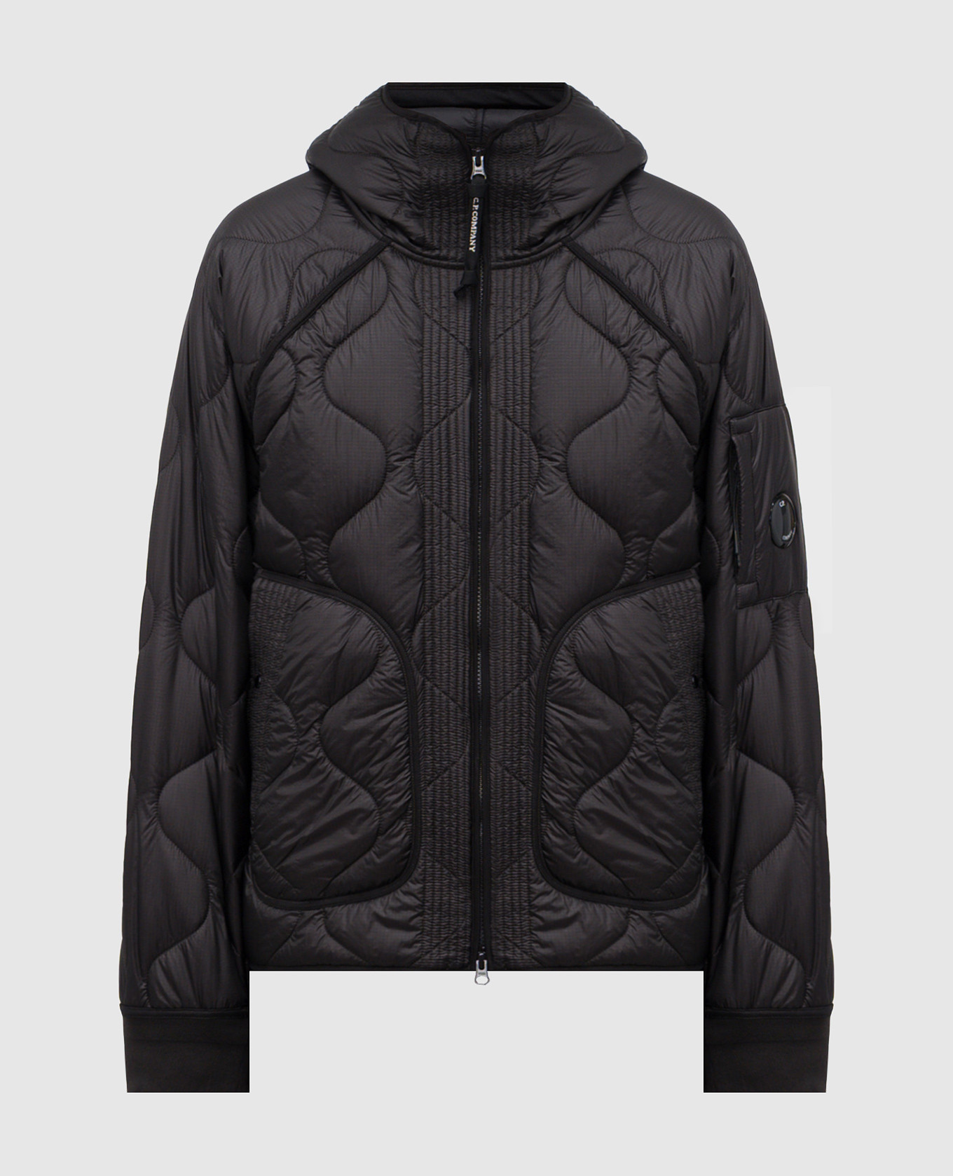 Black quilted jacket with logo C.P. Company
