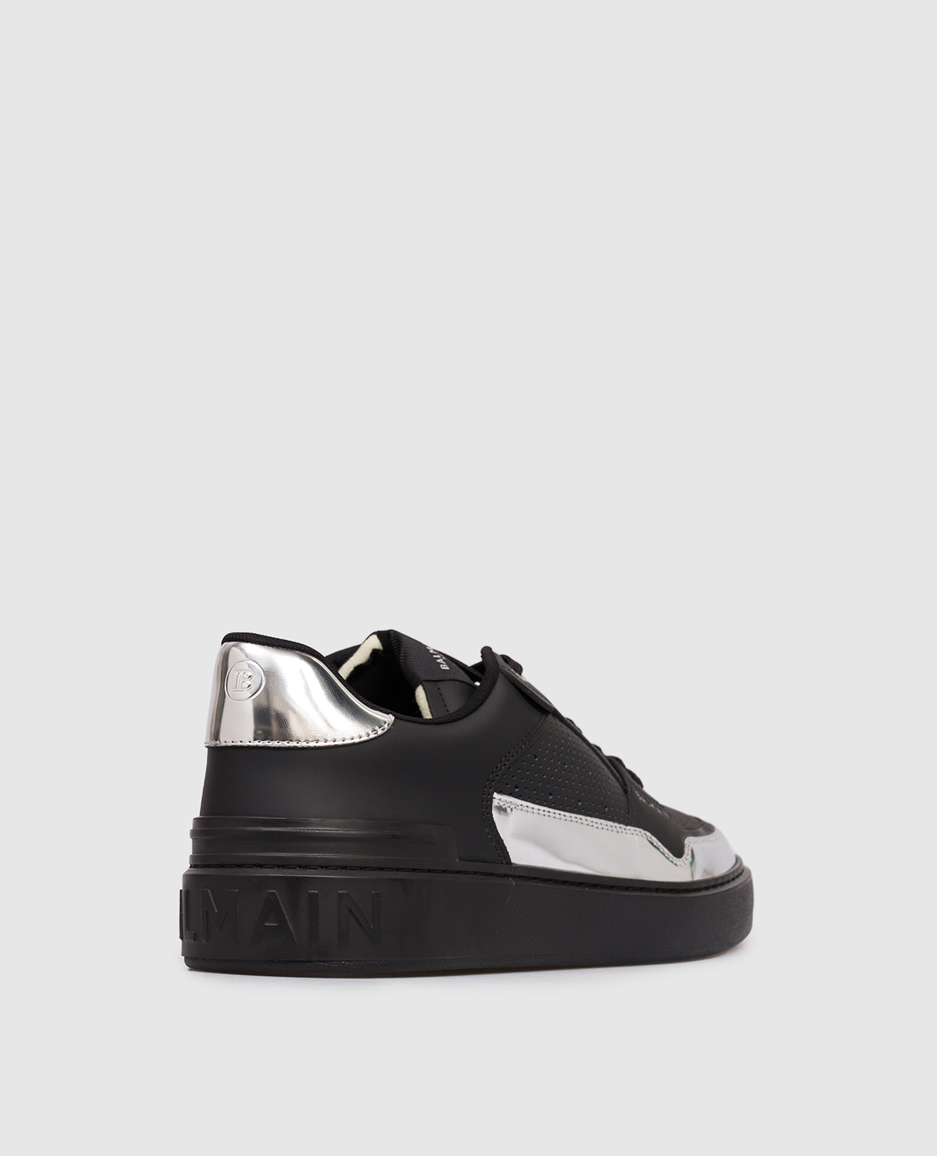 

B-Court Flip Black Leather Sneakers with Logo Balmain