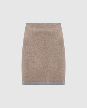 LISA YANG Li beige melange skirt with cashmere 2024276