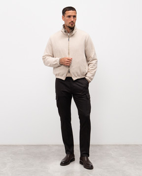 Cashmere&Whiskey Beige reversible jacket with wool and cashmere GM003SC1340476