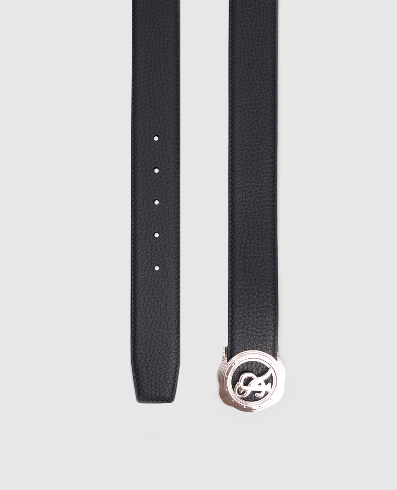 

Blue leather belt with logo Stefano Ricci