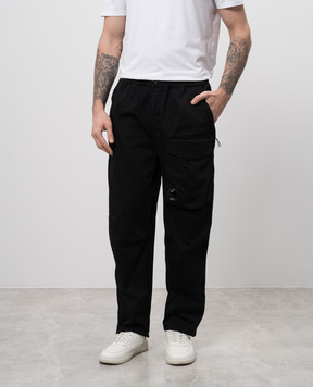 C.P. Company Black pants with logo MPA169A005694G