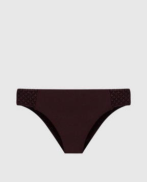 Fisico Brown swimsuit panties with braiding FS11M0
